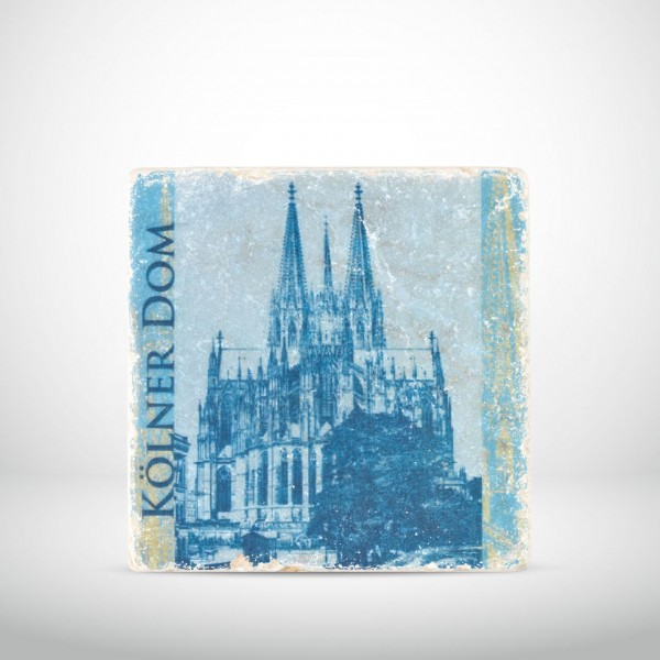 Marmorkachel Kölner Dom Pop Art blau